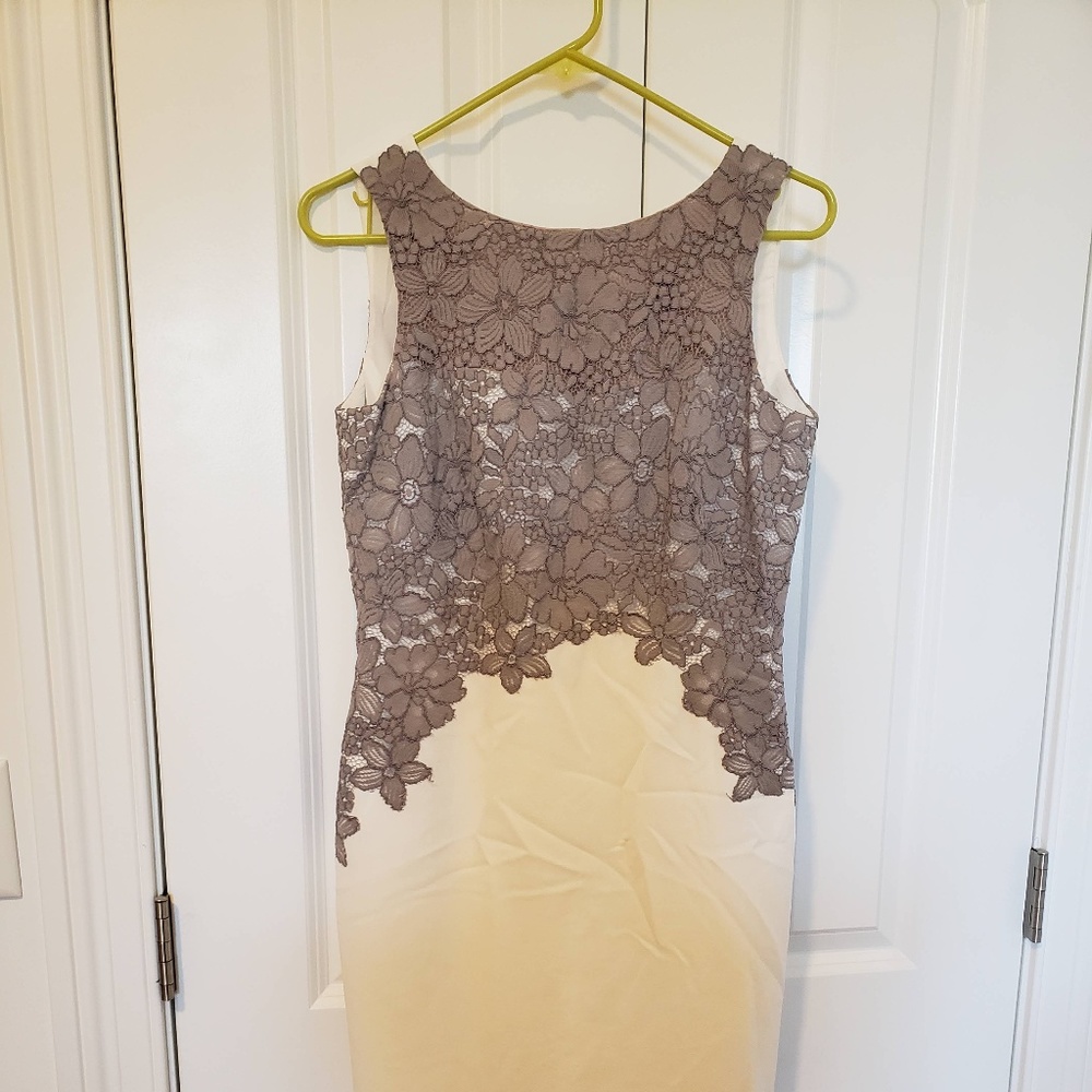 Ralph Lauren White Dress w/ Grey Lace